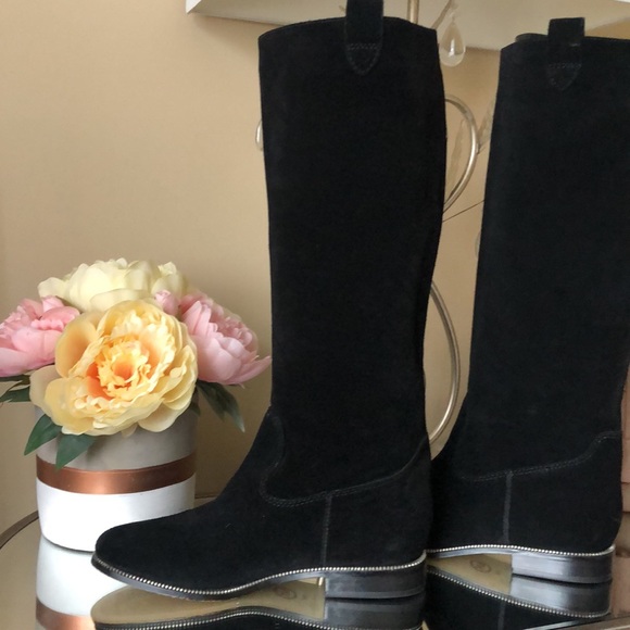 MICHAEL Michael Kors Bayview Riding Black Suede Boots - Picture 3 of 15